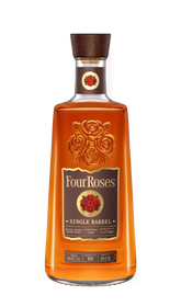 304 Liquor Four Roses Single Barrel Bourbon 750ml bottle featuring embossed roses and a dark wood stopper