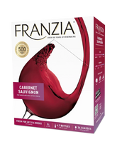 304 Liquor Franzia Cabernet Sauvignon 5L box featuring a splash of red wine and notes of black cherry and oak.