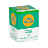 304 Liquor High Noon Hard Tequila Seltzer Lime 4 pack box featuring green and white branding on a white background