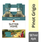 Sutter Home Pinot Grigio White Wine - from California - 4x 187ml Plastic Bottles