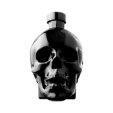304 Liquor Crystal Head Vodka Onyx in a striking black skull-shaped glass bottle on a white background
