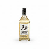 Front view of El Jimador Reposado Tequila bottle with a black cap on a white background.