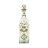 Front view of Fortaleza Blanco Tequila bottle with decorative label and cork stopper