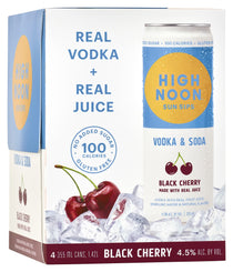 High Noon Black Cherry Vodka Hard Seltzer Fruit Cocktail Ready-to-drink - 4x 12oz Cans