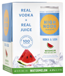 High Noon Watermelon Vodka Hard Seltzer Ready-to-drink - 4x 12oz Cans