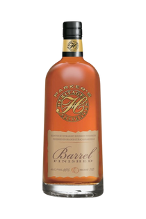Front view of Parker's Heritage bourbon bottle with gold accents on a white background