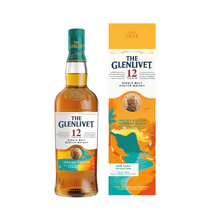 304 Liquor bottle of The Glenlivet 12 Year Old Jamaica Edition single malt Scotch whisky with its vibrant gift box.