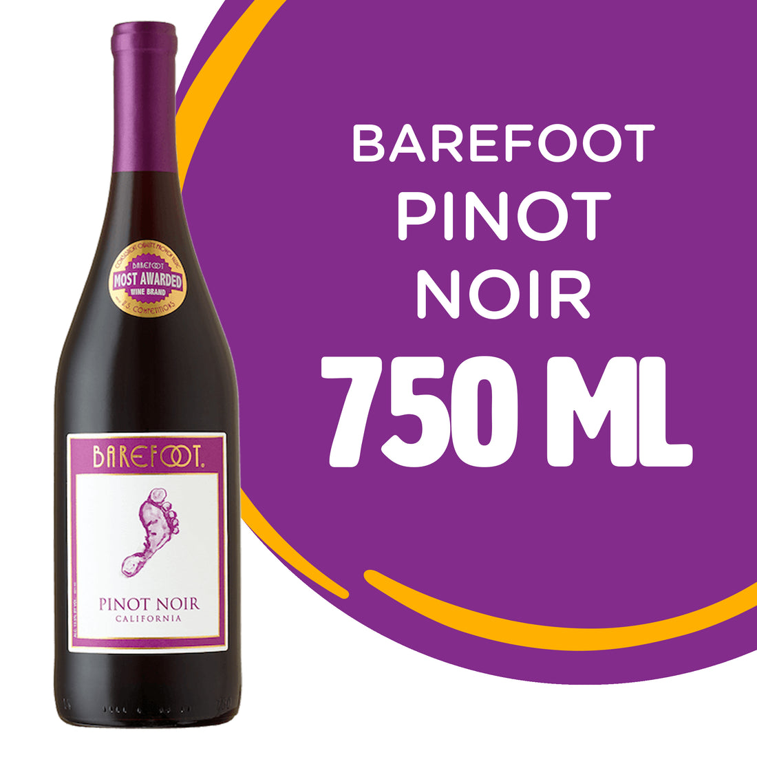 Barefoot Cellars Pinot Noir Red Wine - from California - 750ml Bottle