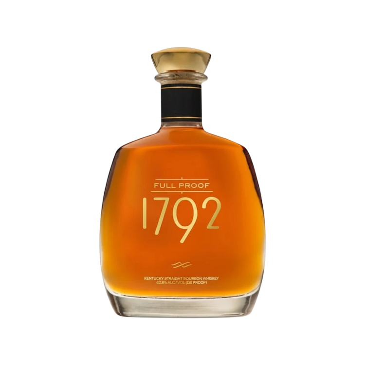 304 Liquor 1792 Full Proof Kentucky Straight Bourbon Whiskey in a glass bottle with a gold stopper
