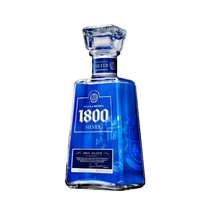 304 Liquor 1800 Silver Tequila 750ml bottle with a distinct blue glass design and clear agave-forward branding.