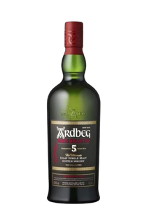 304 Liquor Ardbeg 5 Year Wee Beastie Islay single malt Scotch whisky in a dark green glass bottle with a red cap.