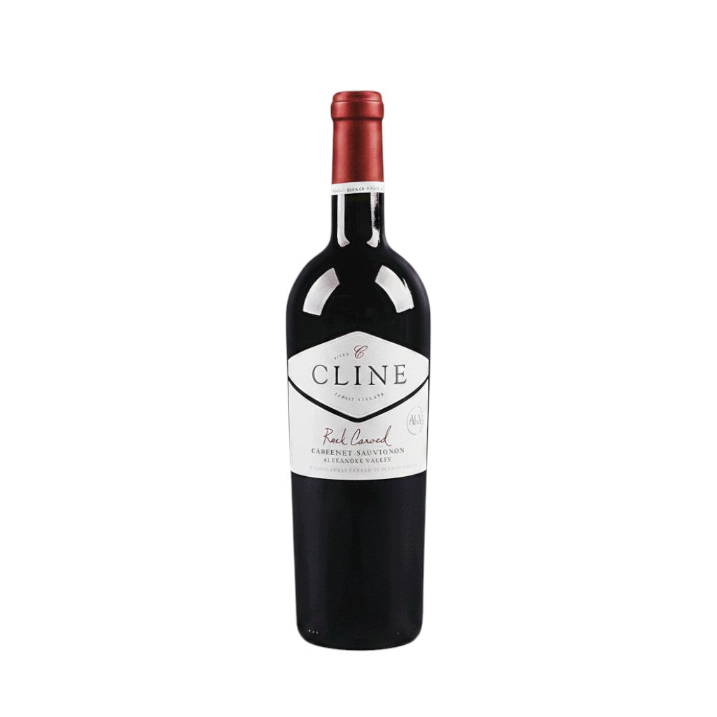 304 Liquor bottle of Cline Rock Carved Cabernet Sauvignon from Alexander Valley with a red foil seal