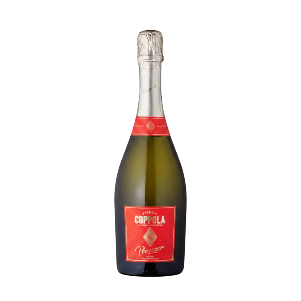 304 Liquor Francis Coppola Diamond Collection Prosecco sparkling wine bottle with red label on white background