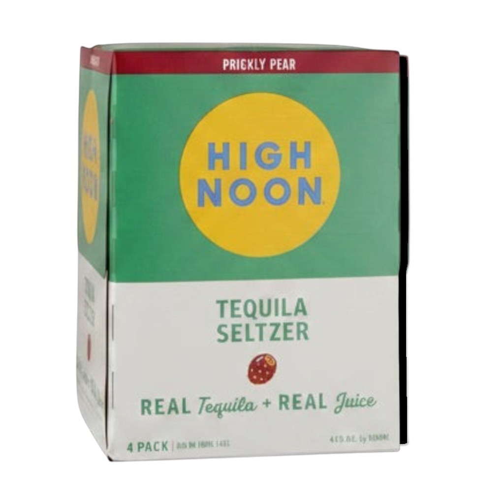 304 Liquor High Noon Hard Tequila Seltzer Prickly Pear 4 pack box with green and white branding.