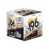 304 Liquor Suntory Minus 196 Hard Vodka Seltzer Peach 4 pack box featuring fresh peach imagery on a white background.