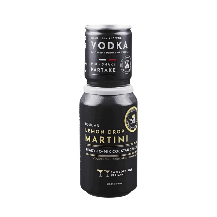 304 Liquor Toucan Lemon Drop Martini 100ml ready-to-mix cocktail shaker can with black and gold branding