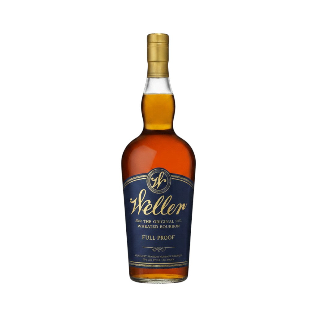 304 Liquor Weller Original Wheated Full Proof Bourbon bottle with gold foil cap and dark blue label