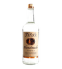 Front view of Tito's Handmade Vodka bottle with a clear body and brown label on a white background