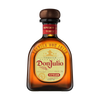 Front view of Don Julio Reposado Tequila bottle with a curved shape and cork stopper