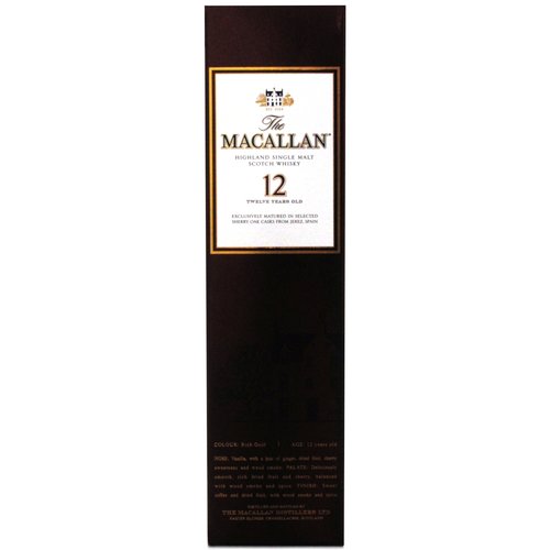 The Macallan 12 Year Sherry Oak Single Malt Scotch Whisky Whiskey