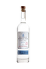 Front view of Tequila Ocho Plata in a clear glass bottle with a wooden cork.