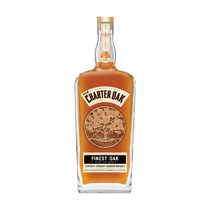 304 Liquor Old Charter Oak Finest Oak Kentucky straight bourbon whiskey in a clear glass bottle with a wood label.