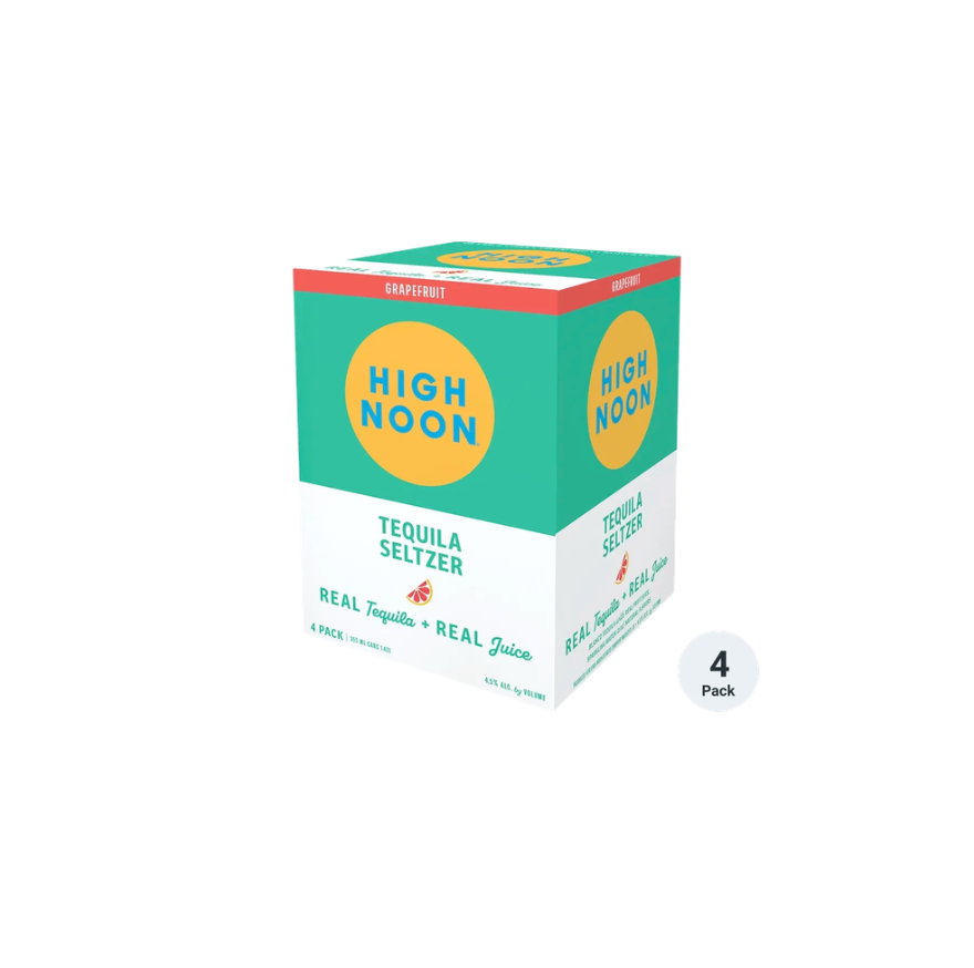 High Noon Hard Tequila Seltzer Grapefruit 355ml 4 Pack