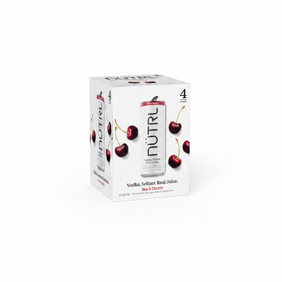 Nutrl Hard Vodka Seltzer Black Cherry 355ml 4 Pack