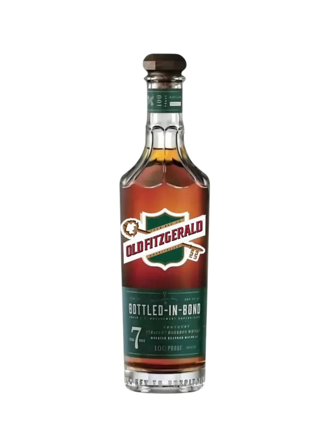 304 Liquor Old Fitzgerald 7 Year Bottled-in-Bond bourbon whiskey in a classic decanter bottle with a faceted closure.