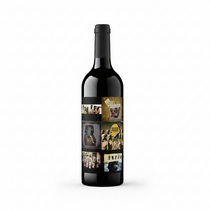 Front view of the Orin Swift Sign of the Times Cabernet Blend bottle with a black and gold label.