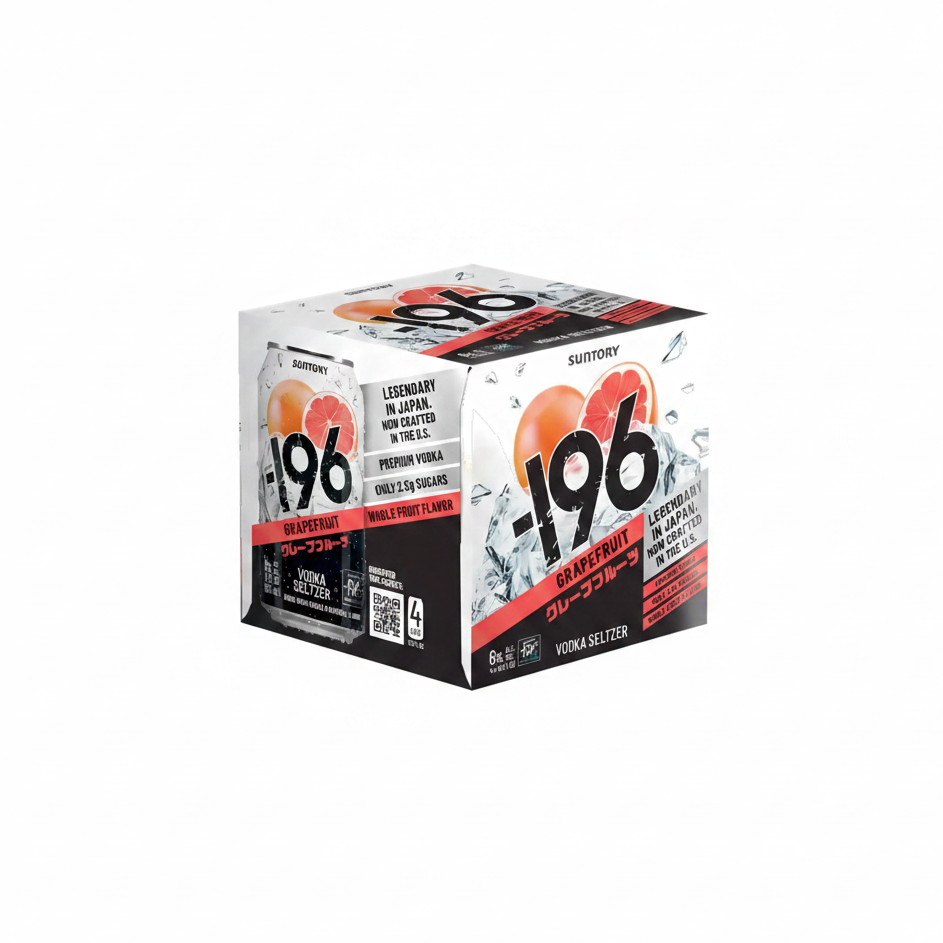 Suntory -196 Hard Vodka Seltzer Strawberry 355ml 4 Pack