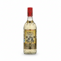 Front view of Tapatio Reposado Tequila bottle with a red cap and gold label